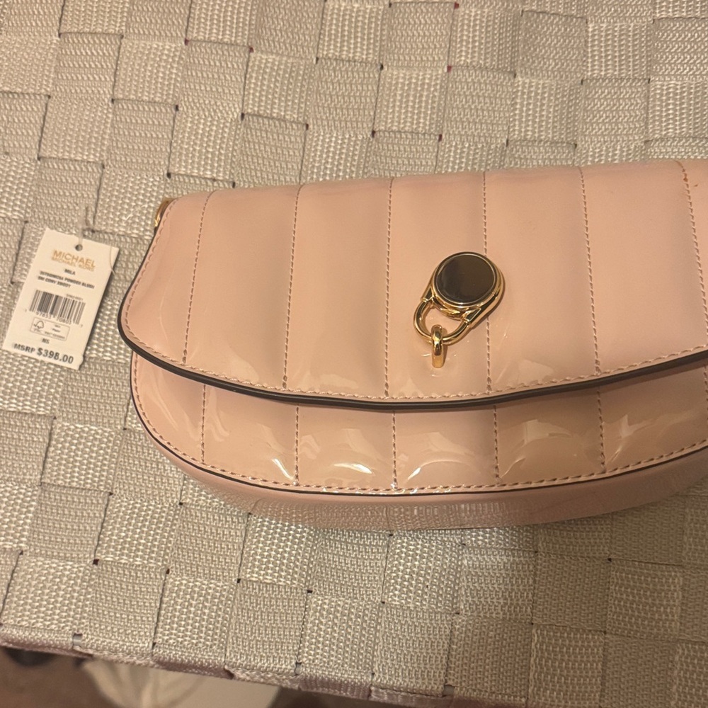 Michael Kors Blush Patent Quilted Clutch